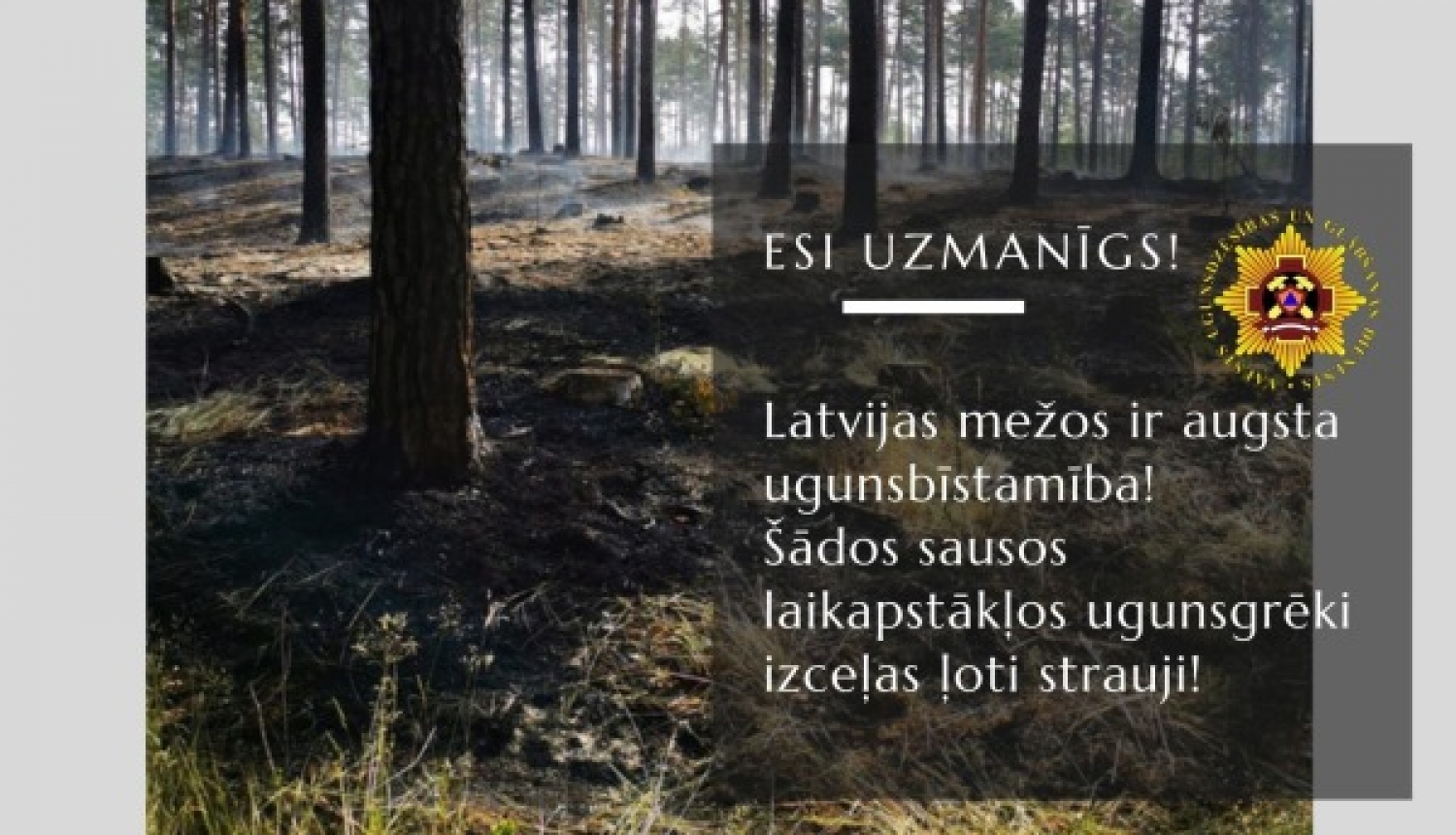 Esi uzmanīgs! Latvijas mežos ir augsta ugunsbīstamība!