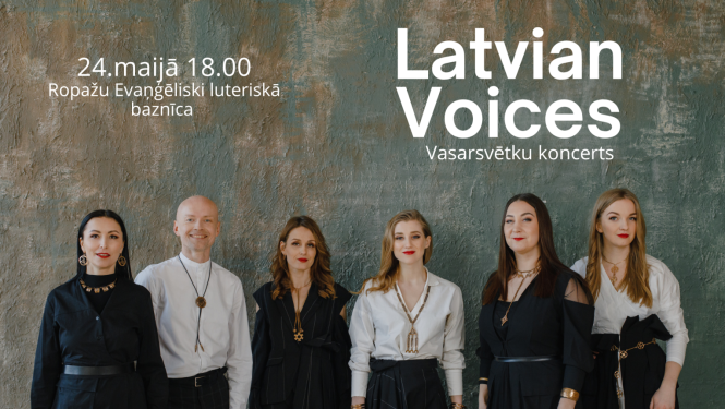 a cappella grupas Latvian Voices koncerts Ropažos, afiša