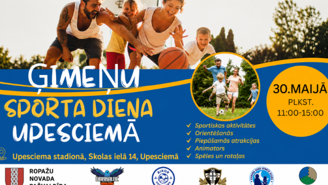 Ģimenes sporta diena Upesciemā, afiša