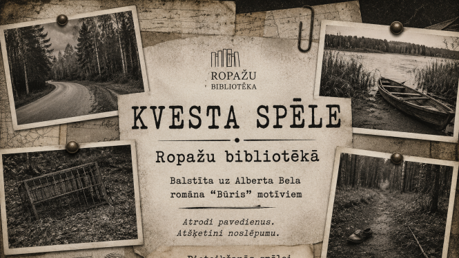 Kvesta spēle Ropažu bibliotēkā, afiša