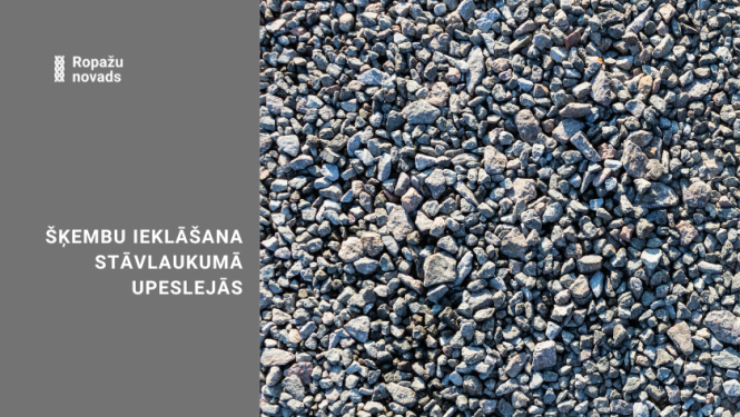šķembu ieklāšana stāvlaukumā uPESLEJĀS