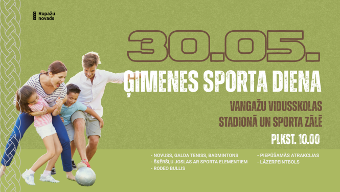 Ģimenes sporta diena Vangažos, afiša