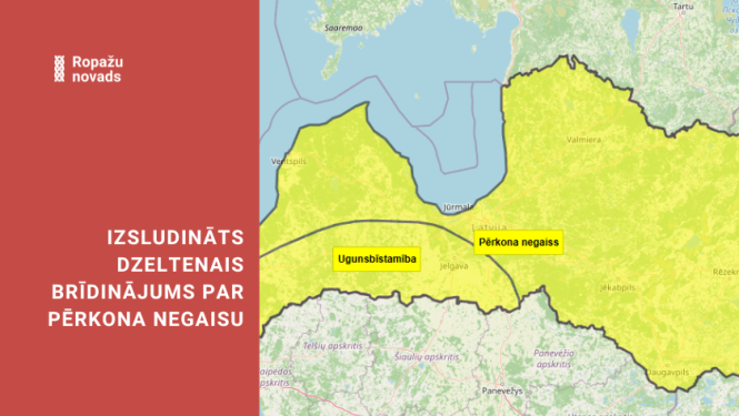dzeltenais brīdinājums par spēcīgu negaisu