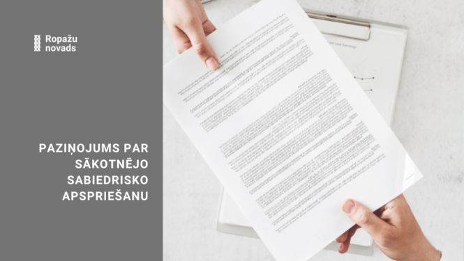 paziņojums par publisko apspriešanu