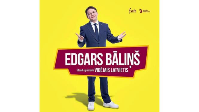 EDGARS BĀLIŅŠ stand-up izrāde VIDĒJAIS LATVIETIS, afiša