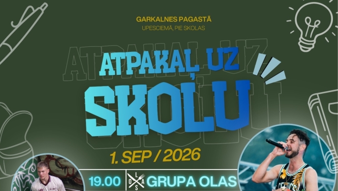 Pasākums 1. septembrī jauniešiem Garkalnes pagastā, afiša