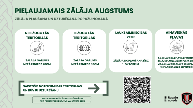 zālējs un tā pļaušana, infografiks