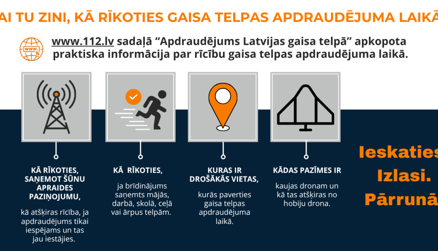 112 izveidota sadaļa, infografiks
