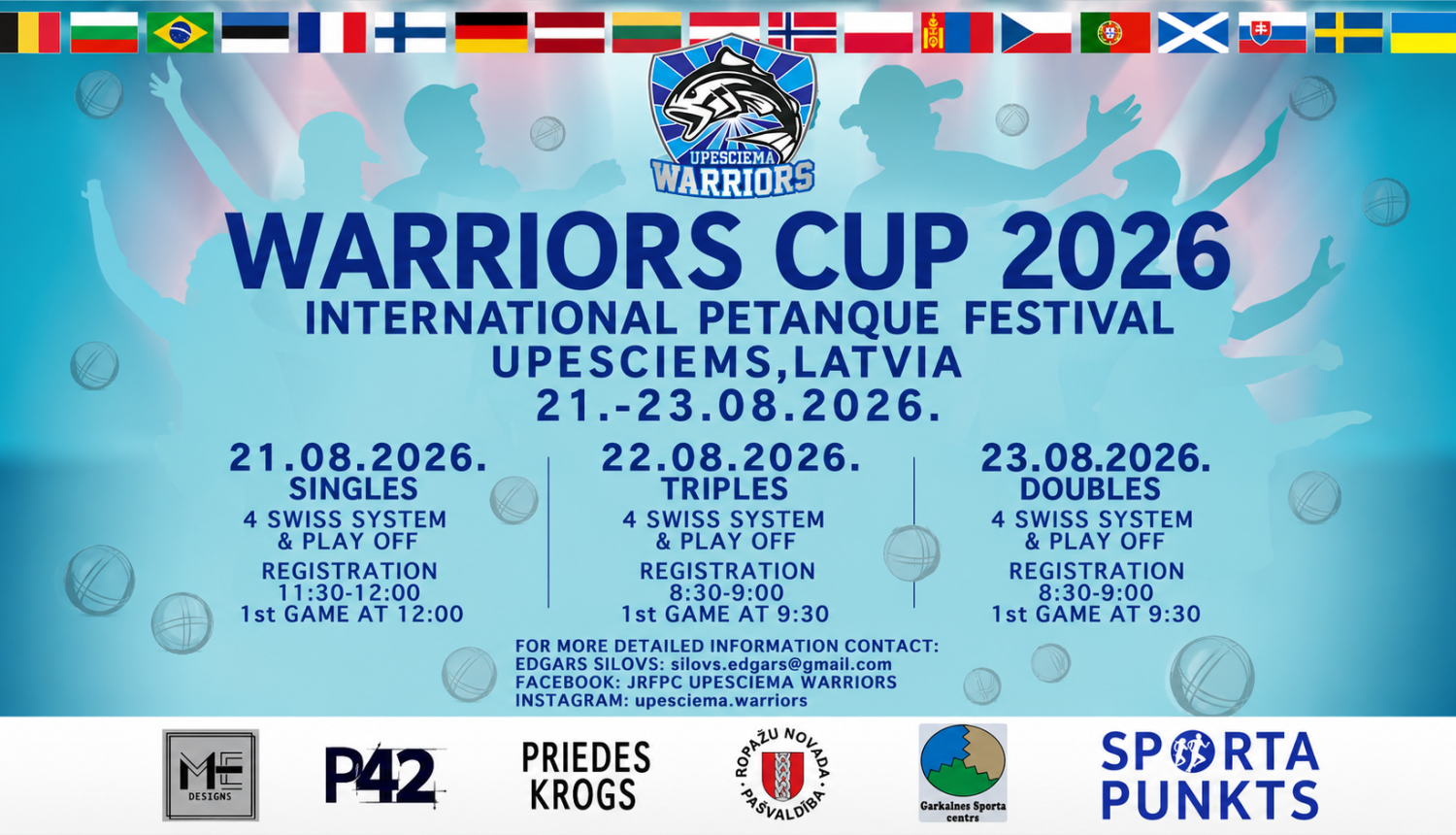 starptautiskais petankas turnīrs "Warriors/Garkalnes kauss", afiša