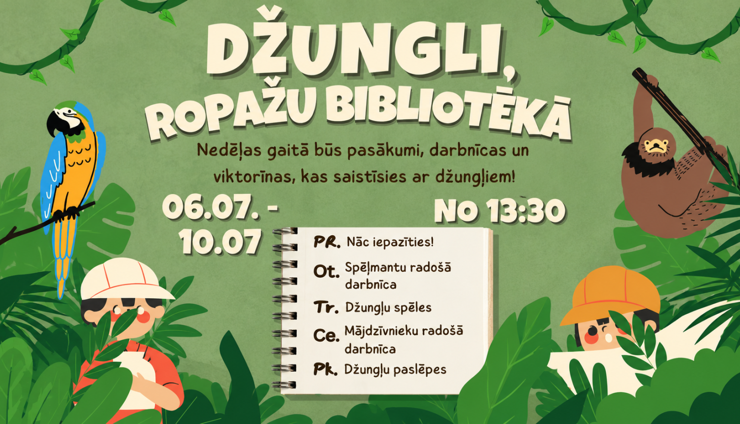 Radošas darbnīcas Ropažu bibliotēkā, afiša
