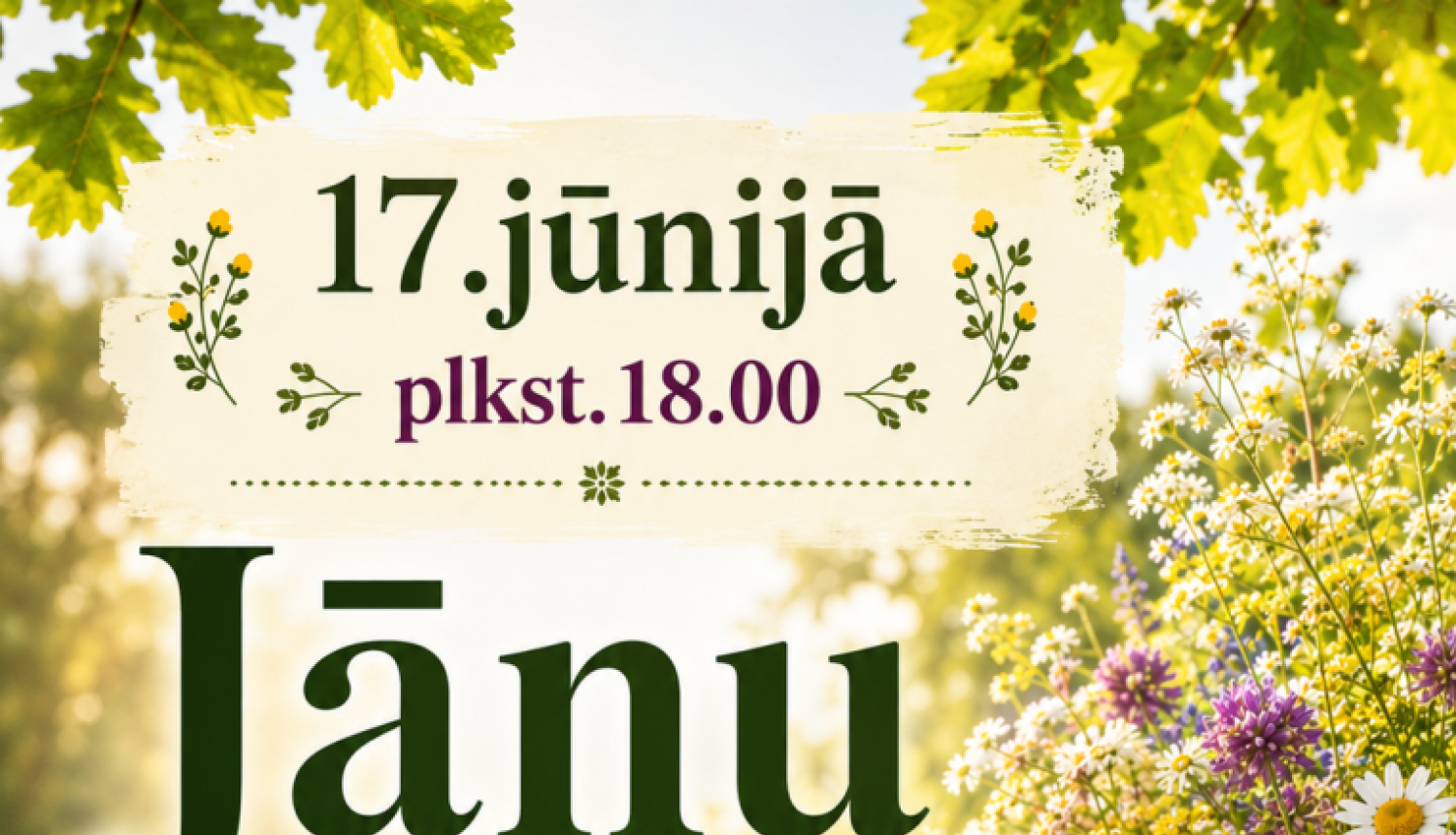 Jāņu ielīgošana Zaķumuižā, afiša