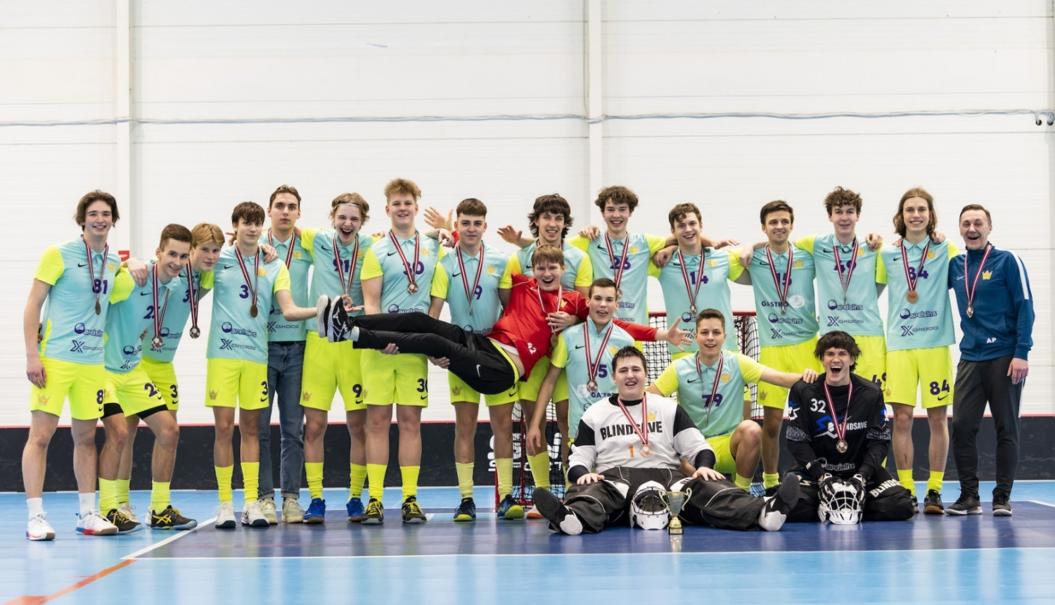 "FS Masters/Ulbroka" U18 florbolistiem bronzas medaļa Latvijas Jaunatnes čempionāta florbolā