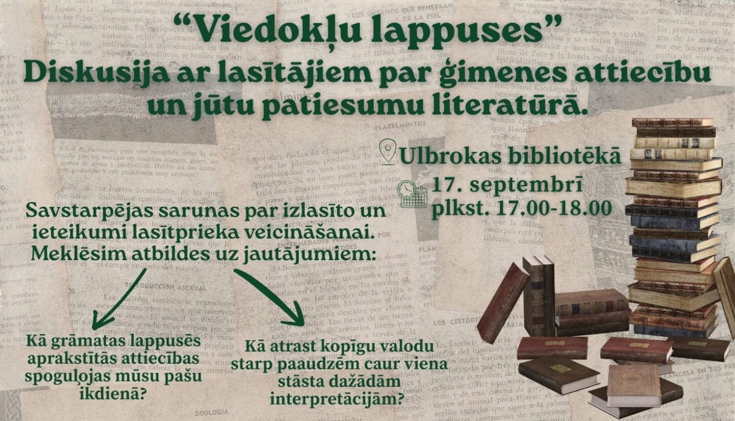 Viedokļu lappuses, afiša