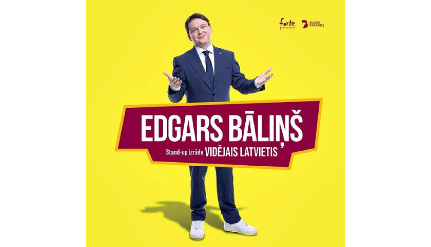 EDGARS BĀLIŅŠ stand-up izrāde VIDĒJAIS LATVIETIS, afiša