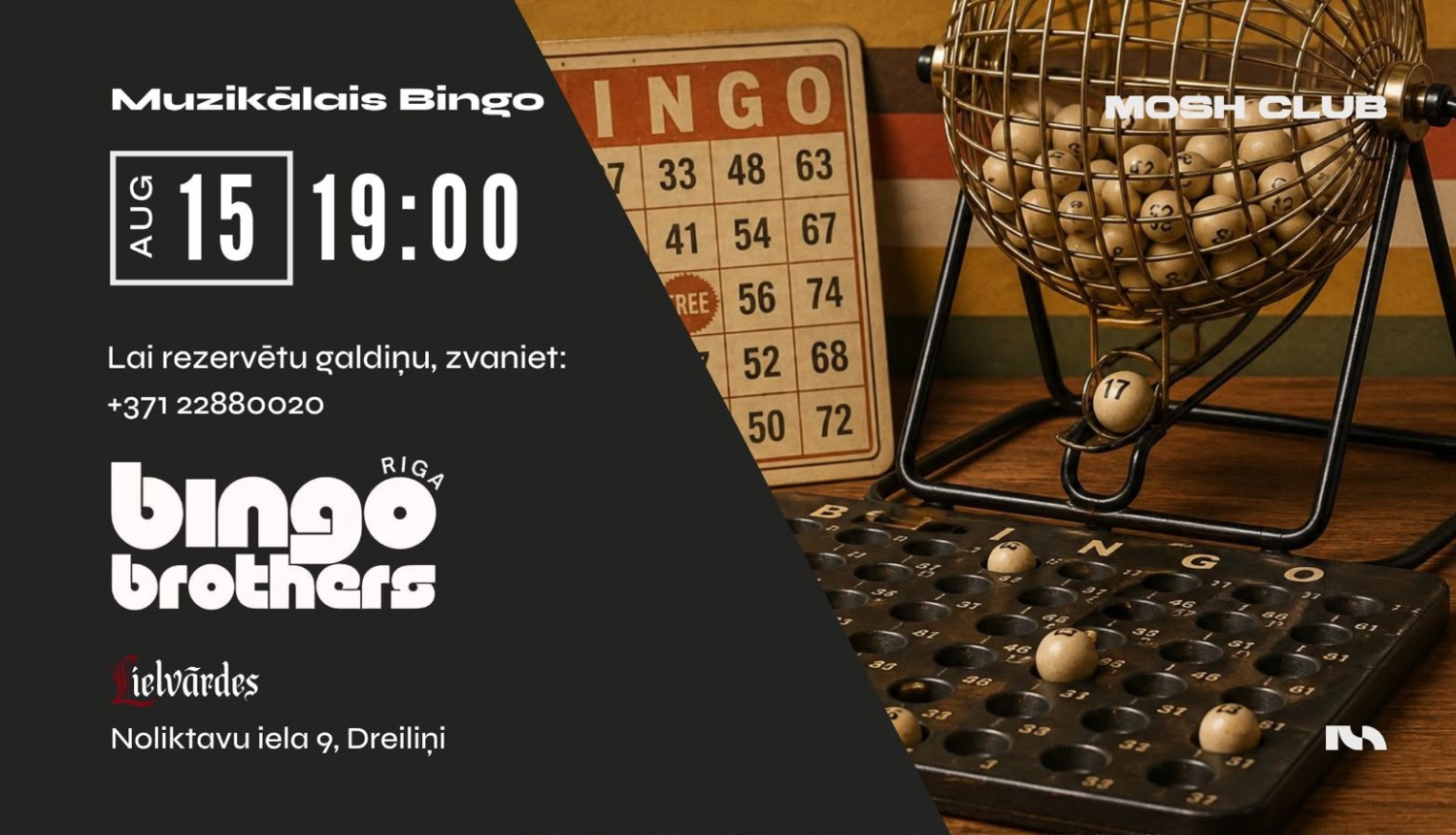 Bingo vakars, afiša