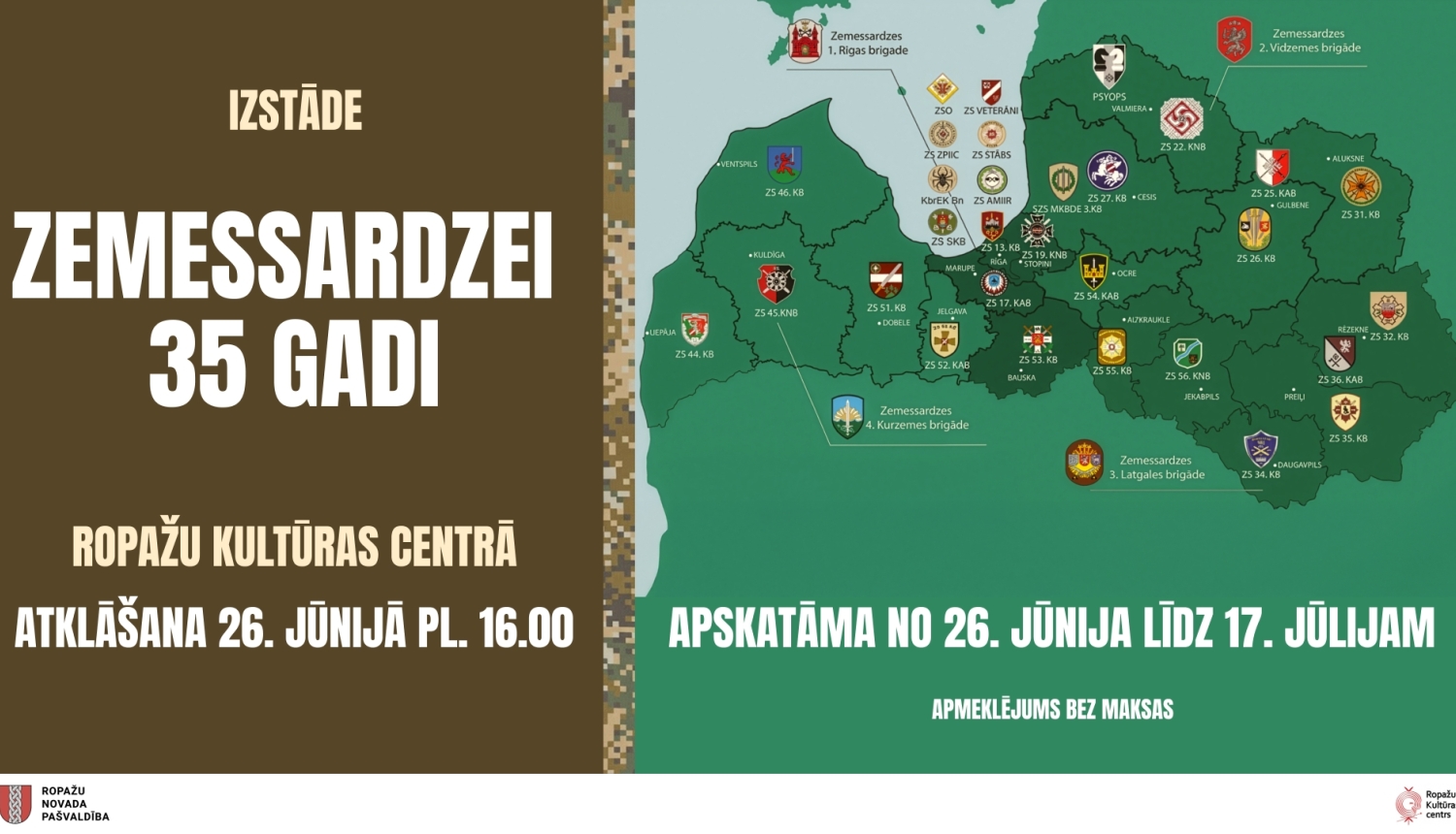 Izstāde "Zemessardzei 35 gadi", afiša