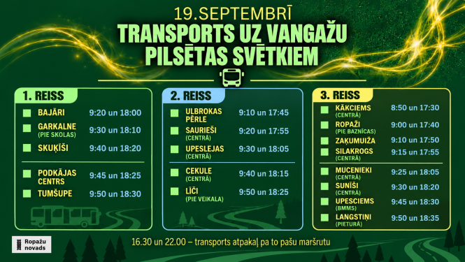 Transports uz Vangažu pilsētas svētkiem, afiša