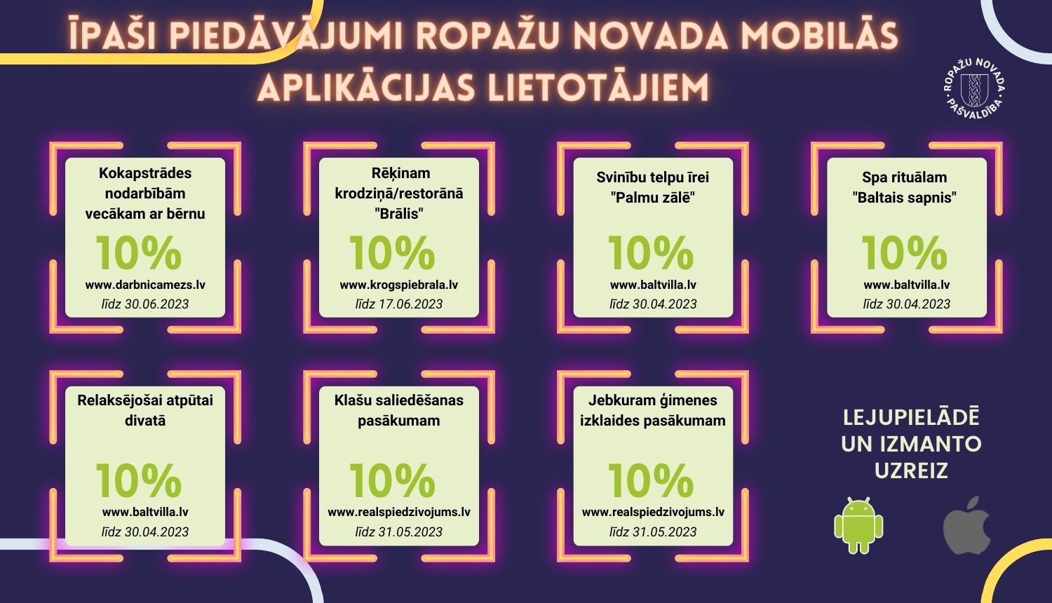 lietotnes piedavajumi