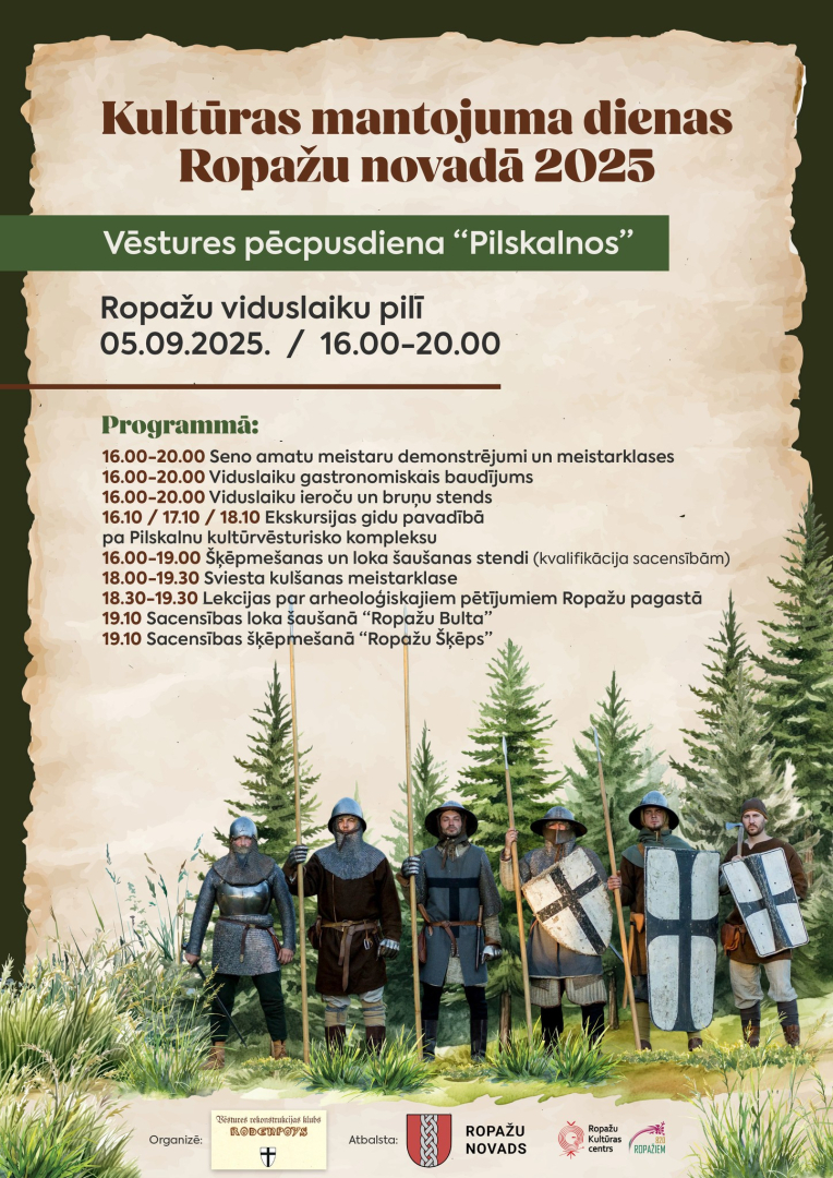 afiša par kultūras mantojuma dienām Ropažos