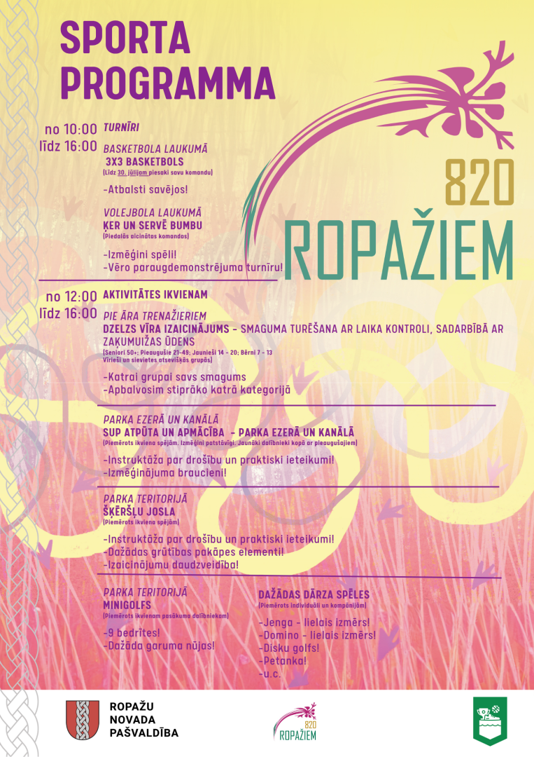 Sporta afiša Ropažiem 820