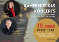 Kamermūzika. Klavieres un čells. 15. oktobrī 18:00 Ropažu Kultūras centrā