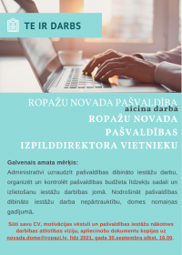 Ropažu novada pašvaldība aicina darbā Ropažu novada pašvaldības izpilddirektora vietnieku