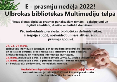 Digitālā nedēļa Ulbrokas bibliotēka