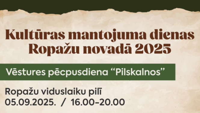 afiša par kultūras mantojuma dienām Ropažos