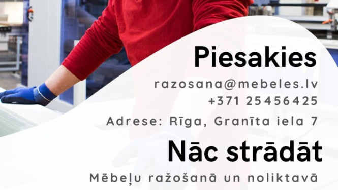 SIA “Bolderāja Serviss” aicina darbā formātzāģu operatoru/-i, maliņu līmēšanas iekārtu opertoru/-i