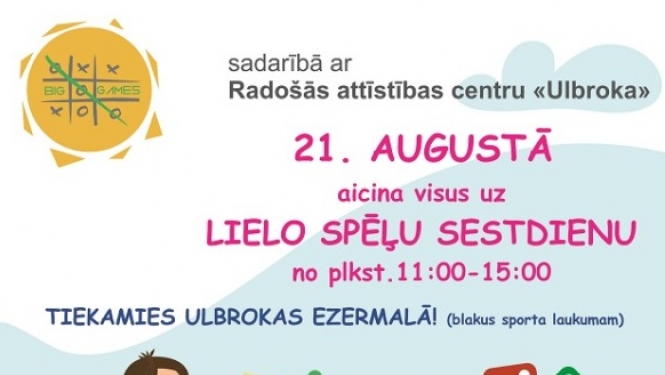 21. augustā plkst. 11.00 Lielā spēļu diena Ulbrokā