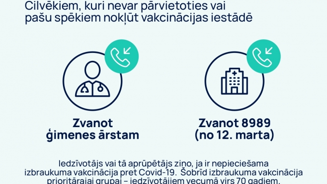 Pieteikšanās izbraukuma vakcinācijai cilvēkiem, kuri nevar pašu spēkiem nokļūt vakcinācijas iestādē