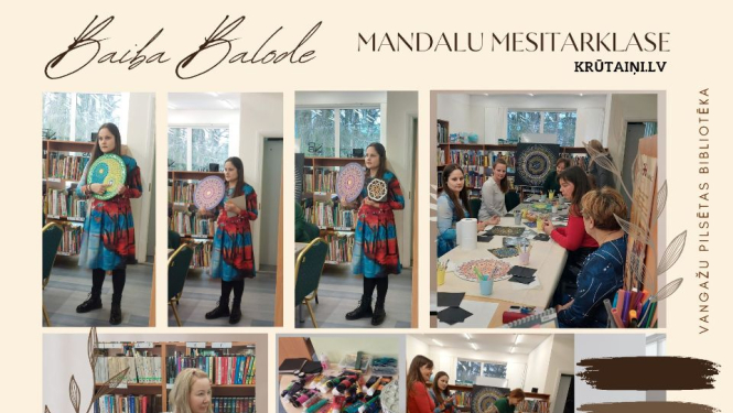 Mandalu meistarklase Vangažu pilsētas bibliotēkā, 07.03.2024.