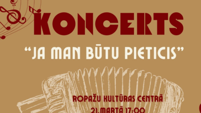 VA "Karma" un JK "Ropaži" koncerts "Ja man būtu pieticis", AFIŠA