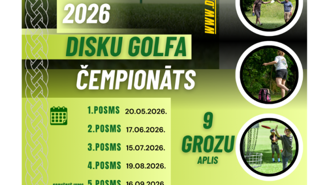 "Ropažu pagasta atklātais disku golfa čempionāts 2026", afiša
