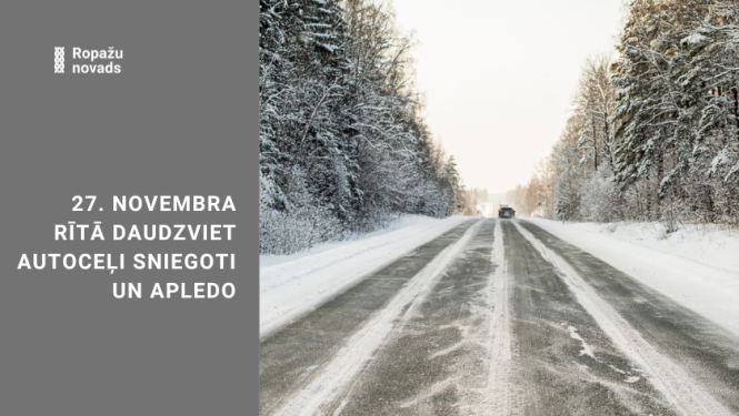 LVC informācija par apledojumu uz ceļa 