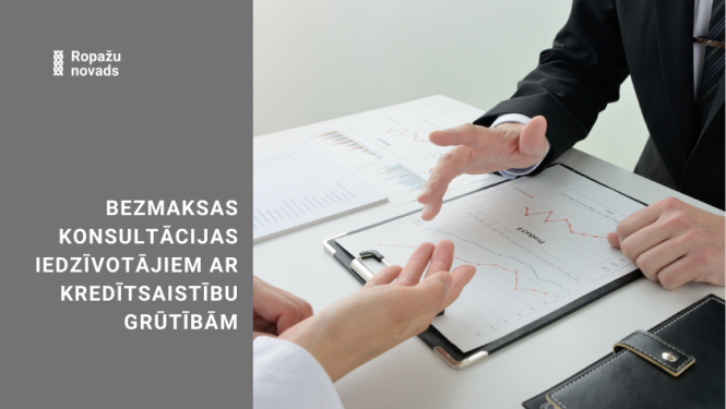 bezmaksas konsultācijas iedzīvotājiem ar kredītsaistību grūtībām, afiša