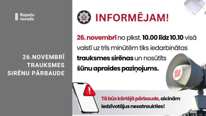 Trauksmes sirēnu pārbaude