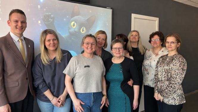 Smiltenes pedegogu viesošanās Ulbrokas vidusskolā, kopbilde