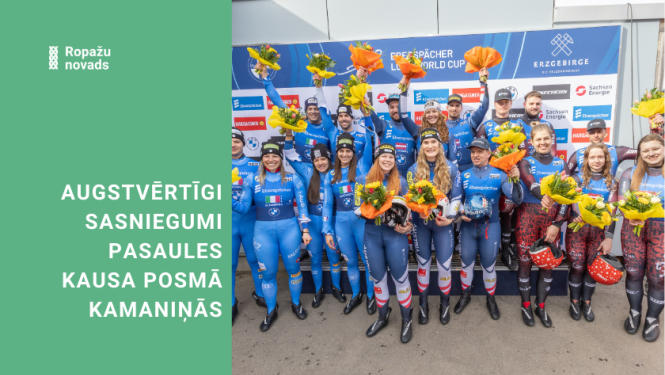 Kamaniņu sporta statetes komandas kopbilde 