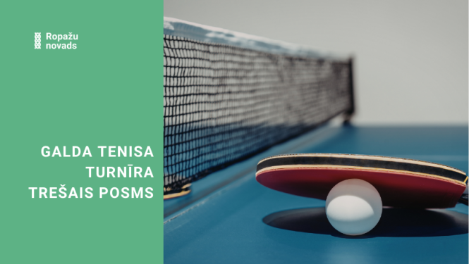 galda tenisa trešais posms – rakete un tenisa galds