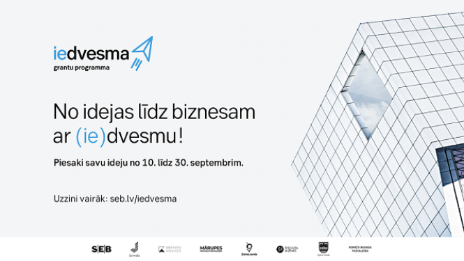 Līdz 30. septembrim notiek pieteikumu pieņemšana grantu programmai “(ie)dvesma”; jaunajiem uzņēmējiem pieejams atbalsts 80 000 eiro