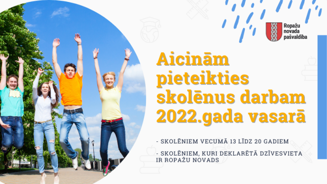 Aicinām skolēnus pieteikties darbam vasarā