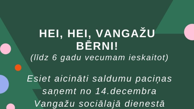 Ziemassvētku saldumu paciņu izsniegšana bērniem Vangažos