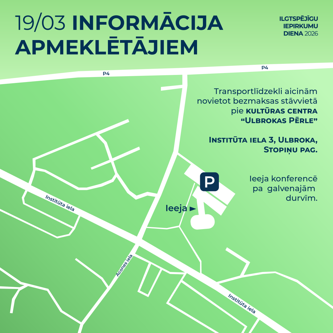 Informācija apmeklētājiem, grafika ar stāvvietām