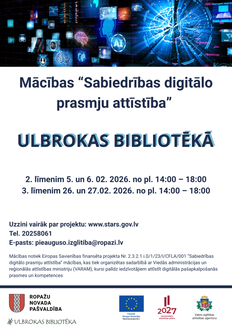 mācības Ulbrokas bibliotēkā