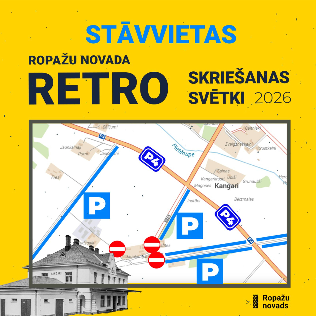Retro skriešanas svētki un stāvvietu karte
