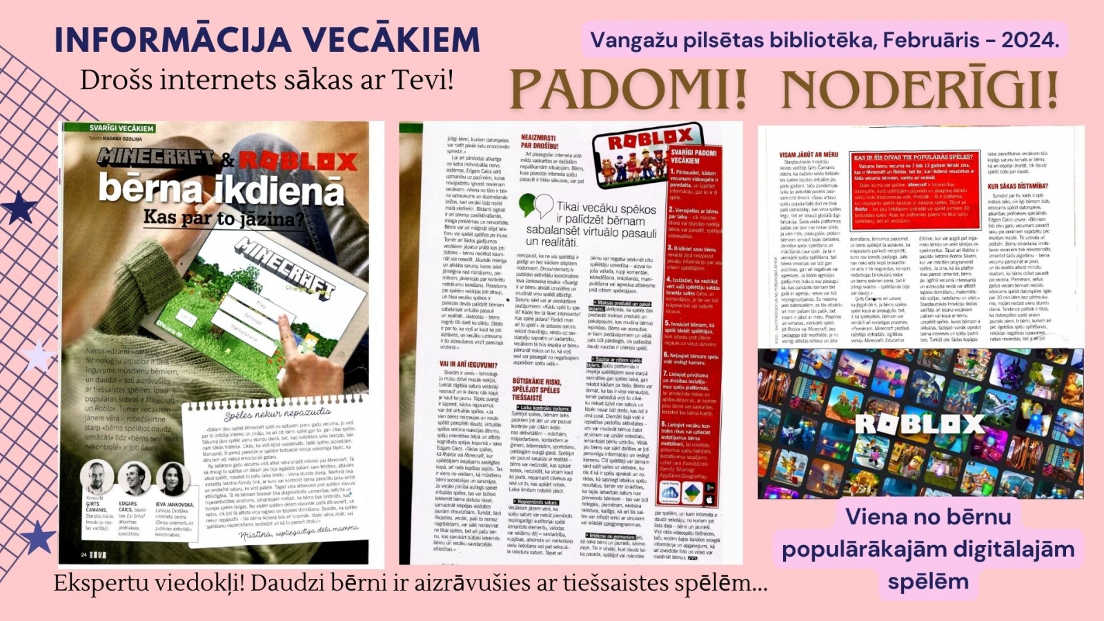 Droša interneta diena Vangažu bibliotēkā