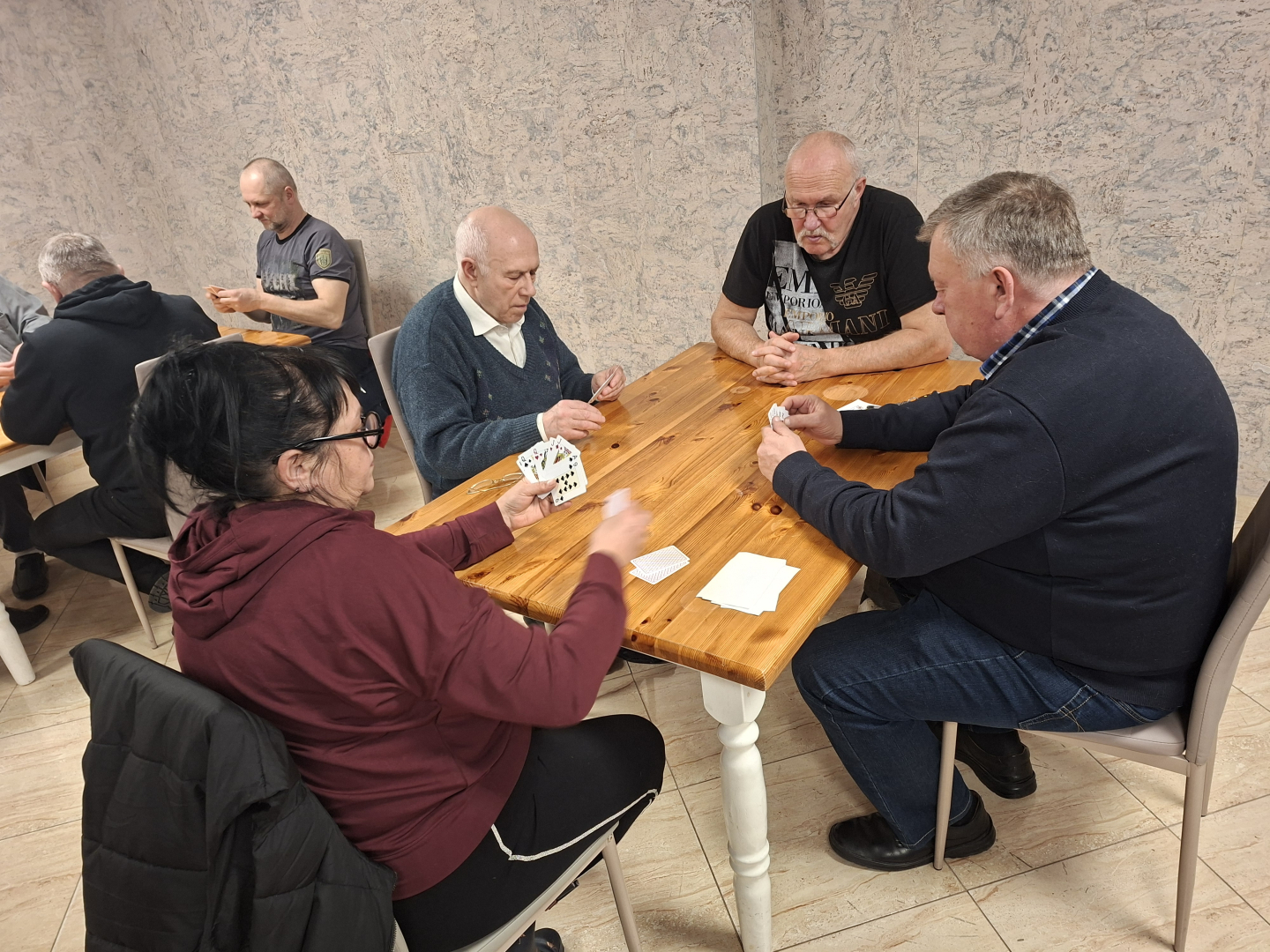 Ropažu pagasta čempionāta zolītē, spēlētāji pie galda