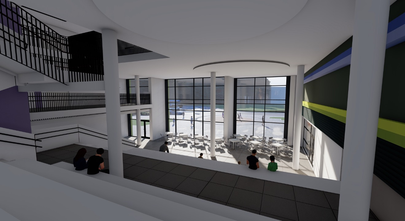 Berģu Mūzikas un mākslas skolas vizualizācijas, iekštelpa