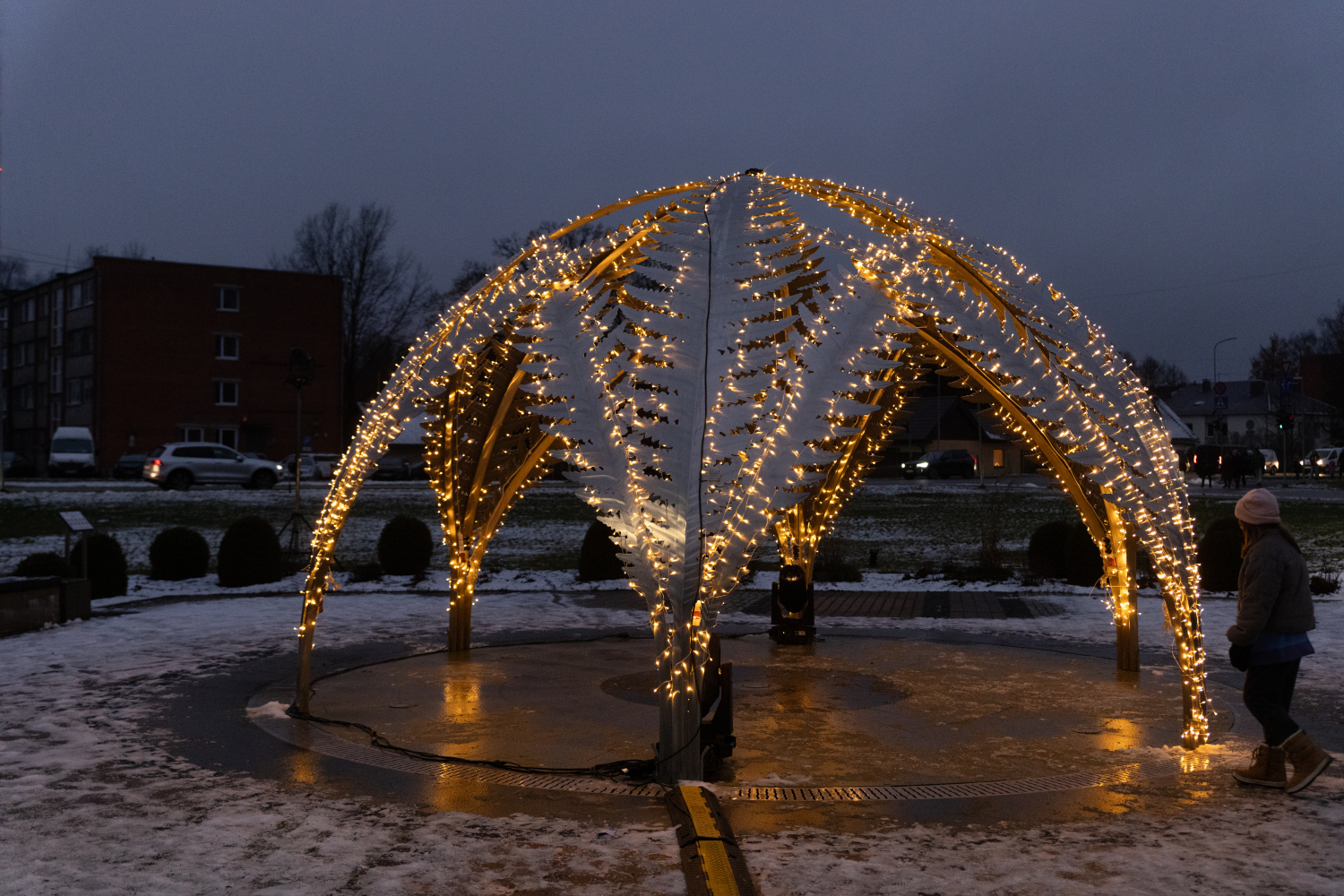 Gaismiņu iedegšana Ulbrokas Lielajā eglē